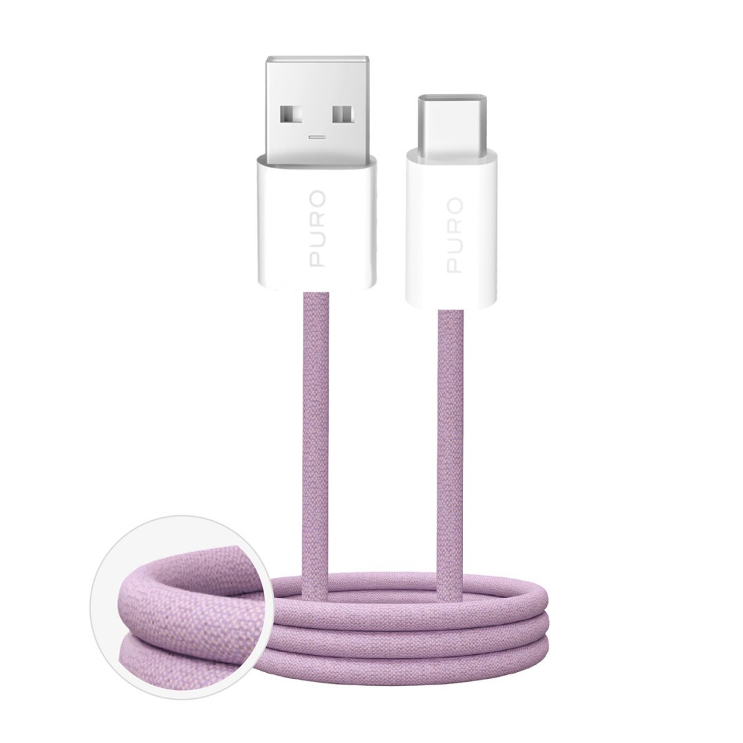 Kabel przewód USB-A – USB-C w oplocie Fabrik 2.0 10W 1.5 m – różowy Kabel przewód USB-A – USB-C w oplocie Fabrik 2.0 10W 1.5 m – różowy