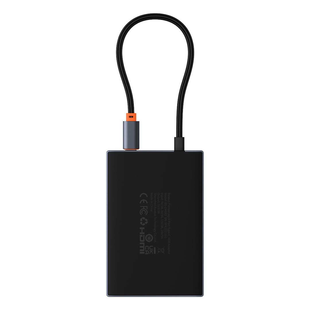 8w1 HUB adapter HDMI DisplayPort VGA USB-A USB-C – szary