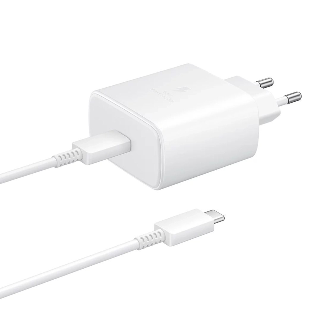 Ładowarka sieciowa Samsung EP-TA845EWE 45W z kablem USB-C 1.8m – biała