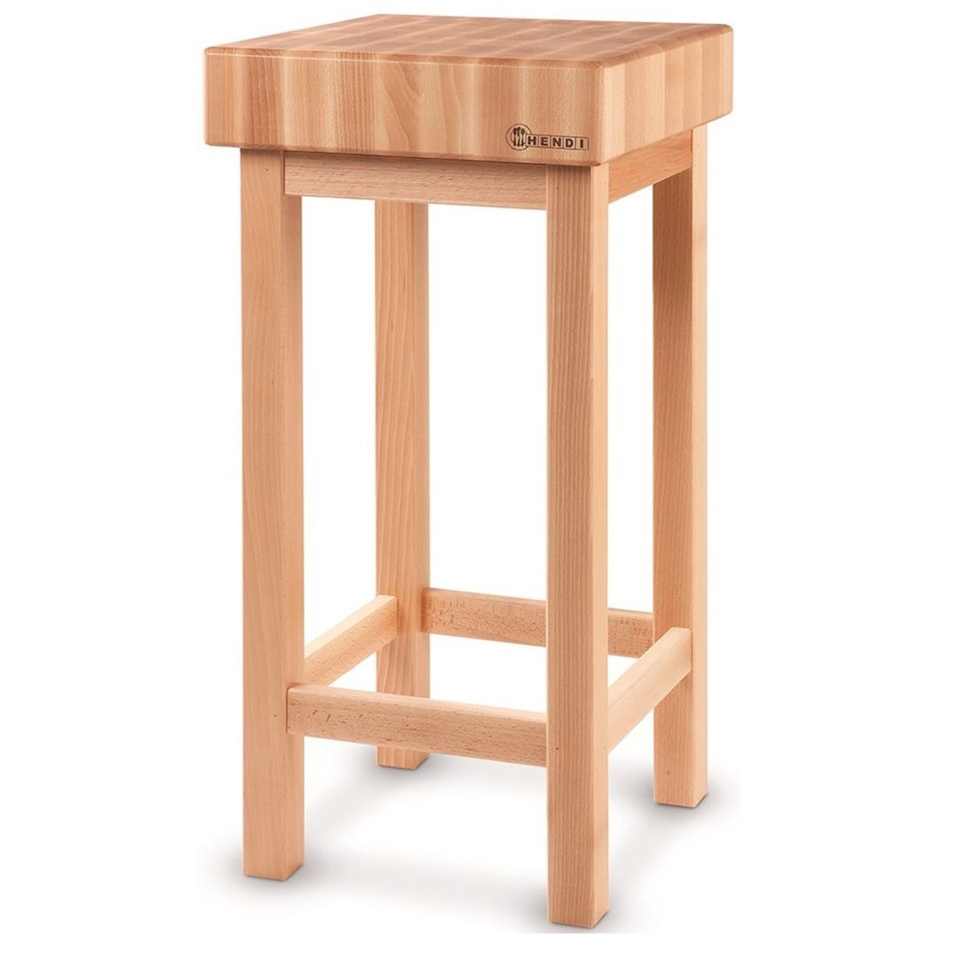 Kloc masarski drewniany 400x400x150mm z podstawą – Hendi 505625