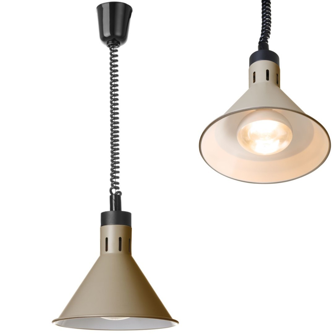 Lampa do podgrzewania potraw wisząca stożkowa śr. 275 mm 250 W – beżowa Lampa do podgrzewania potraw wisząca stożkowa śr. 275 mm 250 W – beżowa