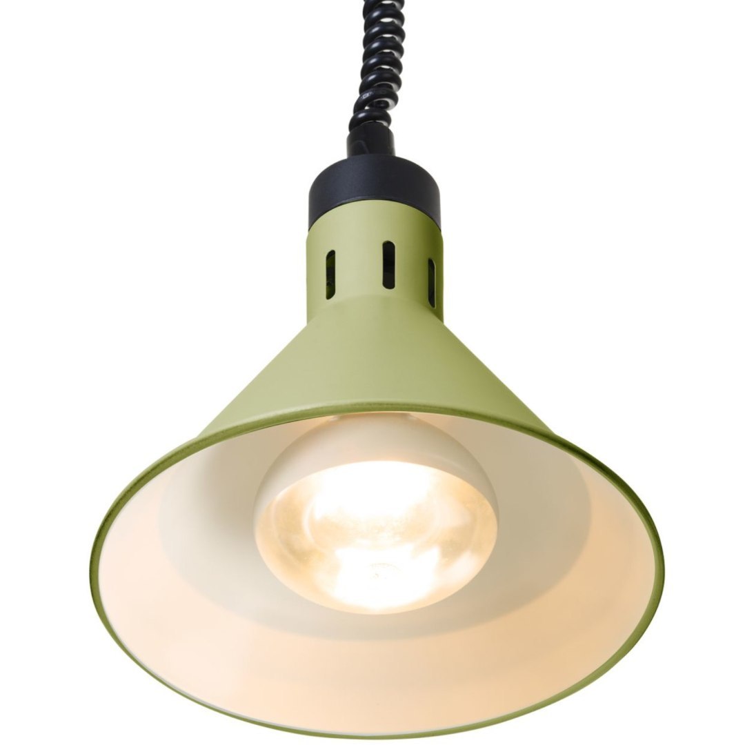 Lampa do podgrzewania potraw wisząca stożkowa śr. 275 mm 250 W – zielona