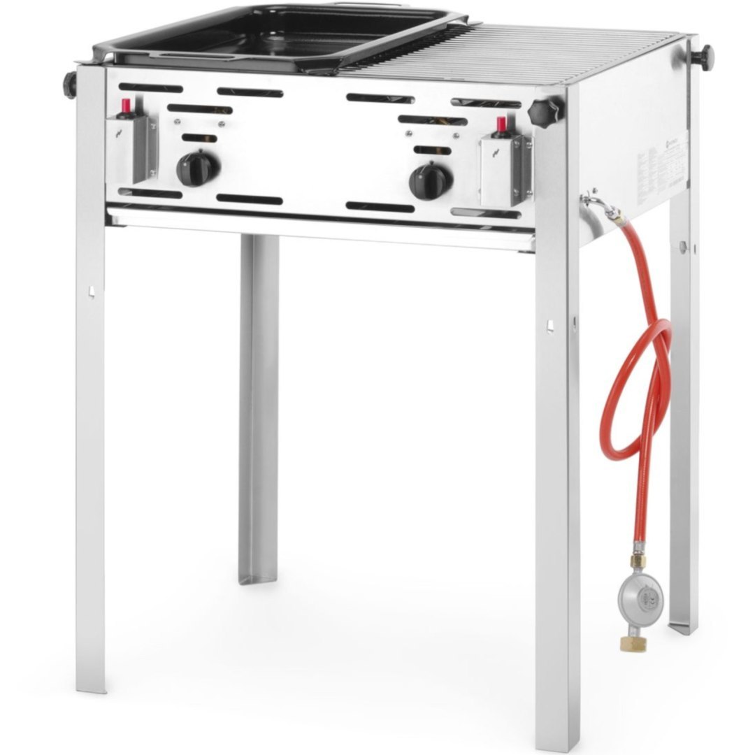 Grill gazowy z rusztem dzielonym tacką MASTER MAXI 50/50 11kW