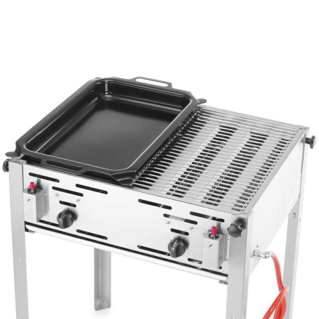Grill gazowy z rusztem dzielonym tacką MASTER MAXI 50/50 11kW