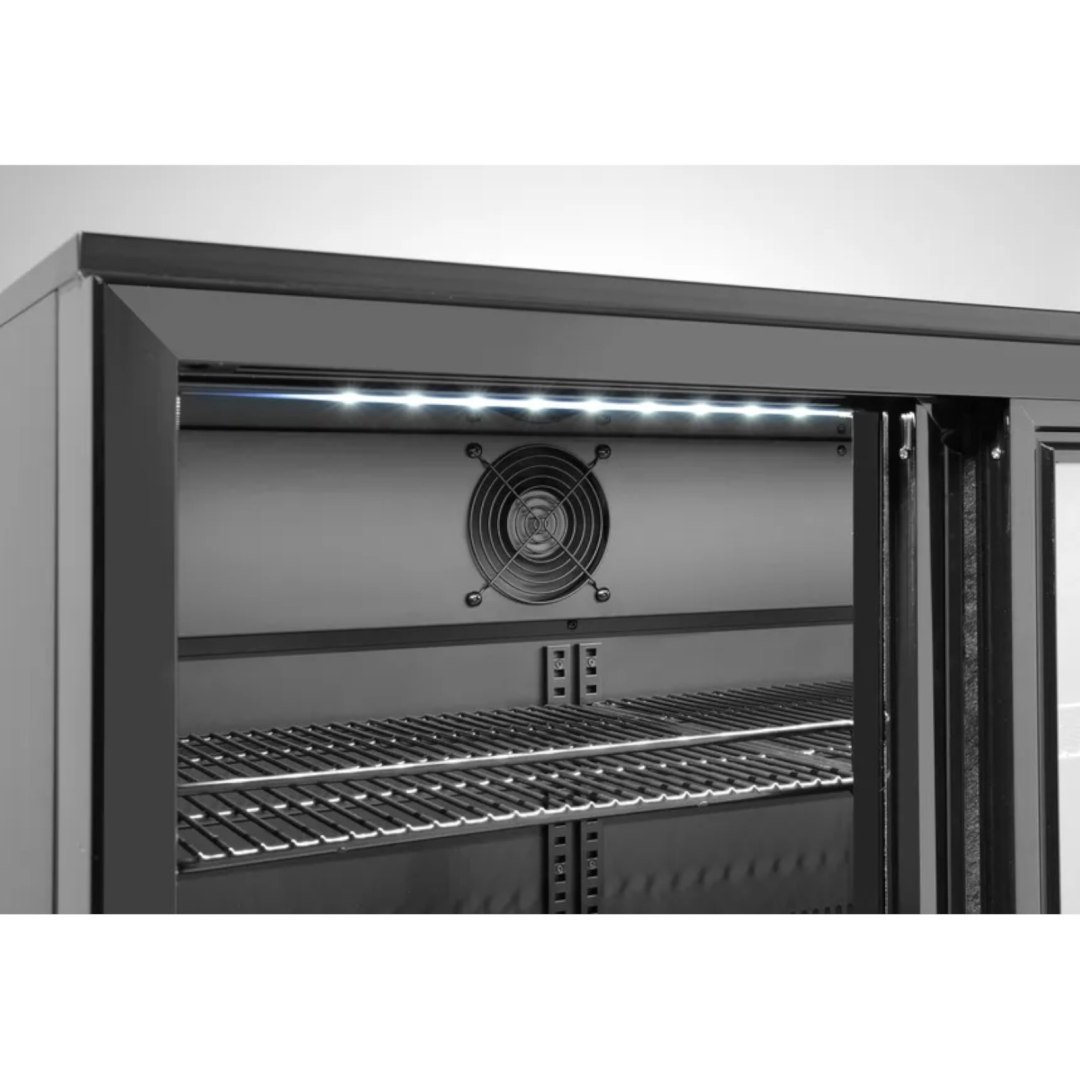 Lodówka chłodziarka barowa z 2 drzwiami suwanymi LED 158 l 160 W 90x52x87 cm Lodówka chłodziarka barowa z 2 drzwiami suwanymi LED 158 l 160 W 90x52x87 cm