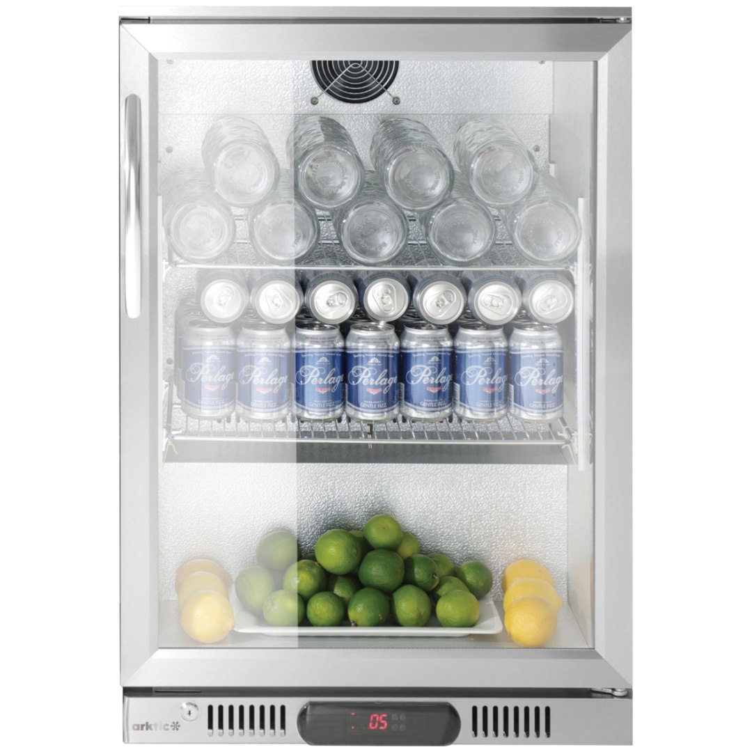 Lodówka chłodziarka barowa podblatowa 1-drzwiowa LED 75 l 120 W 53x50x84 cm – srebrna Lodówka chłodziarka barowa podblatowa 1-drzwiowa LED 75 l 120 W 53x50x84 cm – srebrna