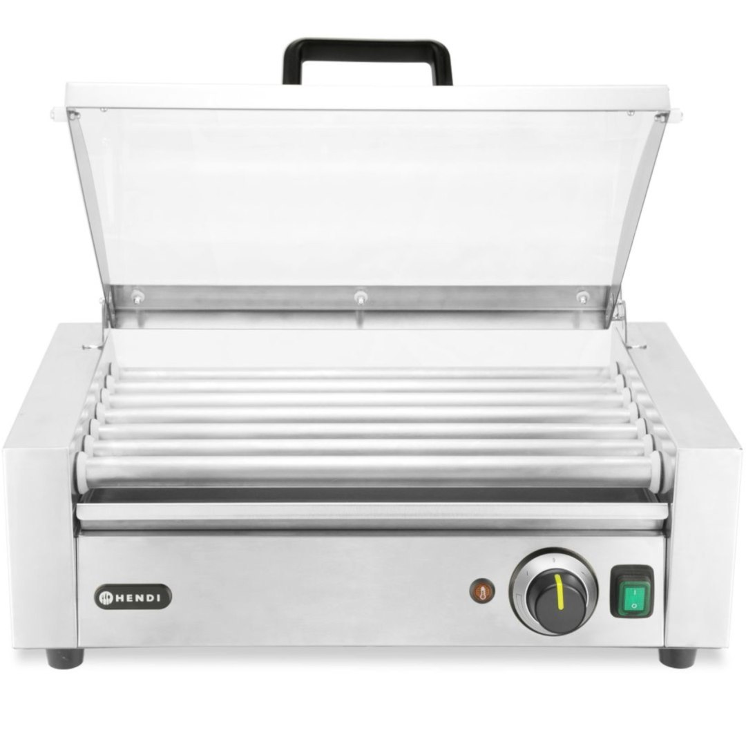 Podgrzewacz rolkowy do parówek hot-dogów z pokrywą 7 rolek 45 cm 620 W