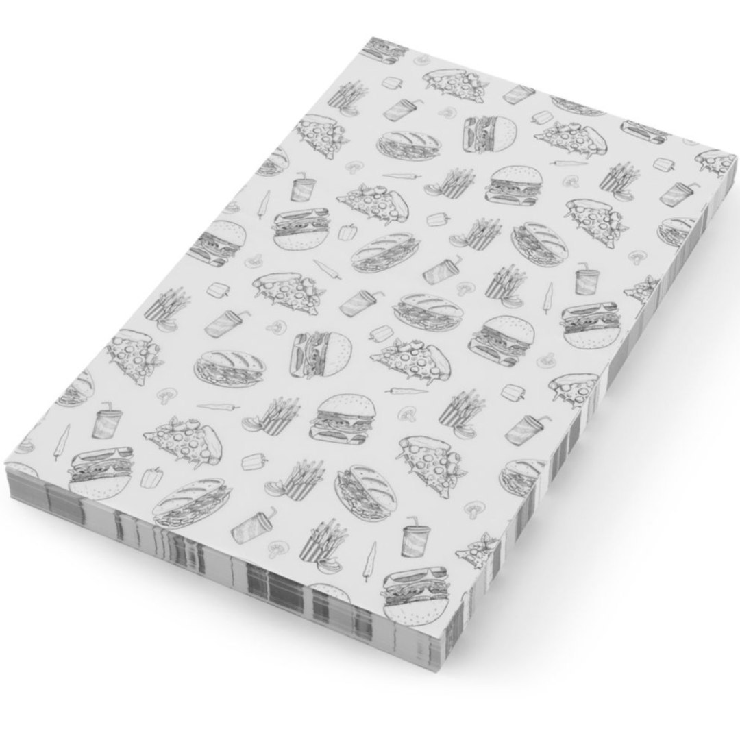 Papier pergaminowy do przekąsek frytek 25×35 cm wzór fast food – 500 szt. Papier pergaminowy do przekąsek frytek 25×35 cm wzór fast food – 500 szt.