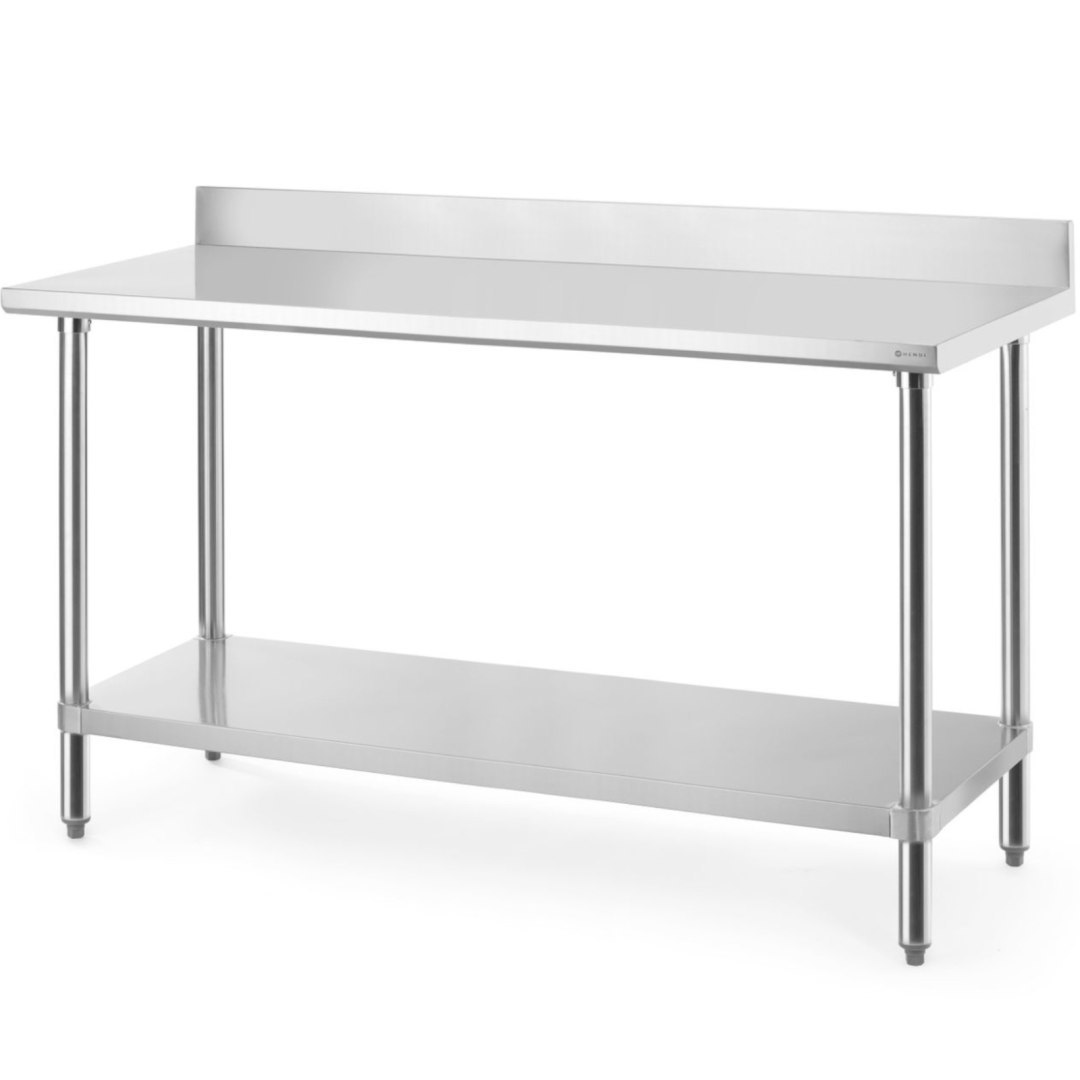 Stół przyścienny z półką rantem skręcany Budget Line 160x60x95 cm Stół przyścienny z półką rantem skręcany Budget Line 160x60x95 cm