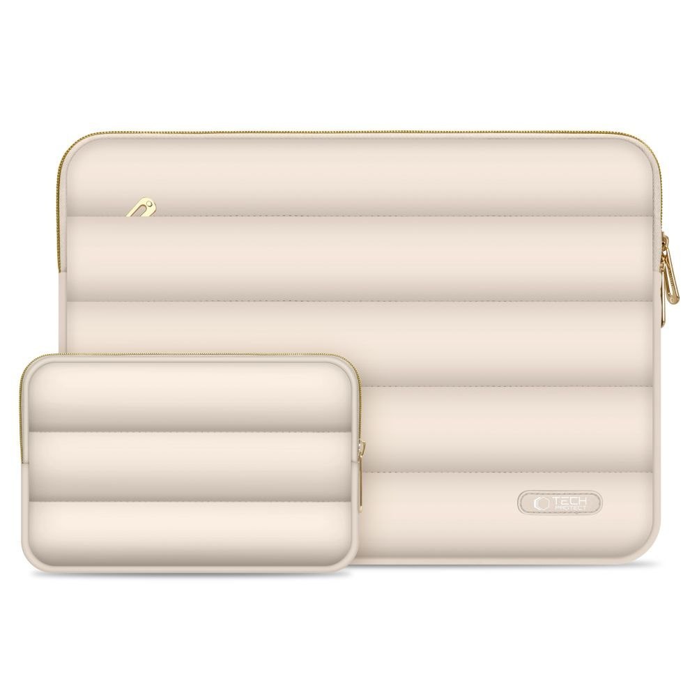 Torba pokrowiec Puffy na laptop tablet 13-14” + etui na akcesoria – beżowy Torba pokrowiec Puffy na laptop tablet 13-14” + etui na akcesoria – beżowy