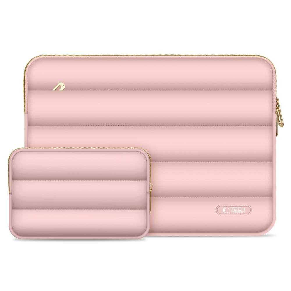 Torba pokrowiec Puffy na laptop tablet 13-14” + etui na akcesoria – różowy Torba pokrowiec Puffy na laptop tablet 13-14” + etui na akcesoria – różowy