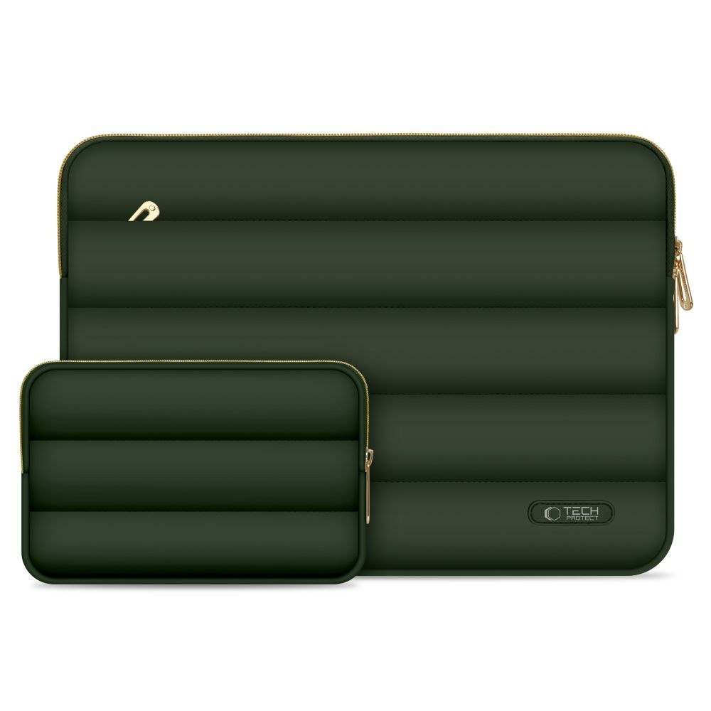 Torba pokrowiec Puffy na laptop 15-16” + etui na akcesoria – oliwkowy