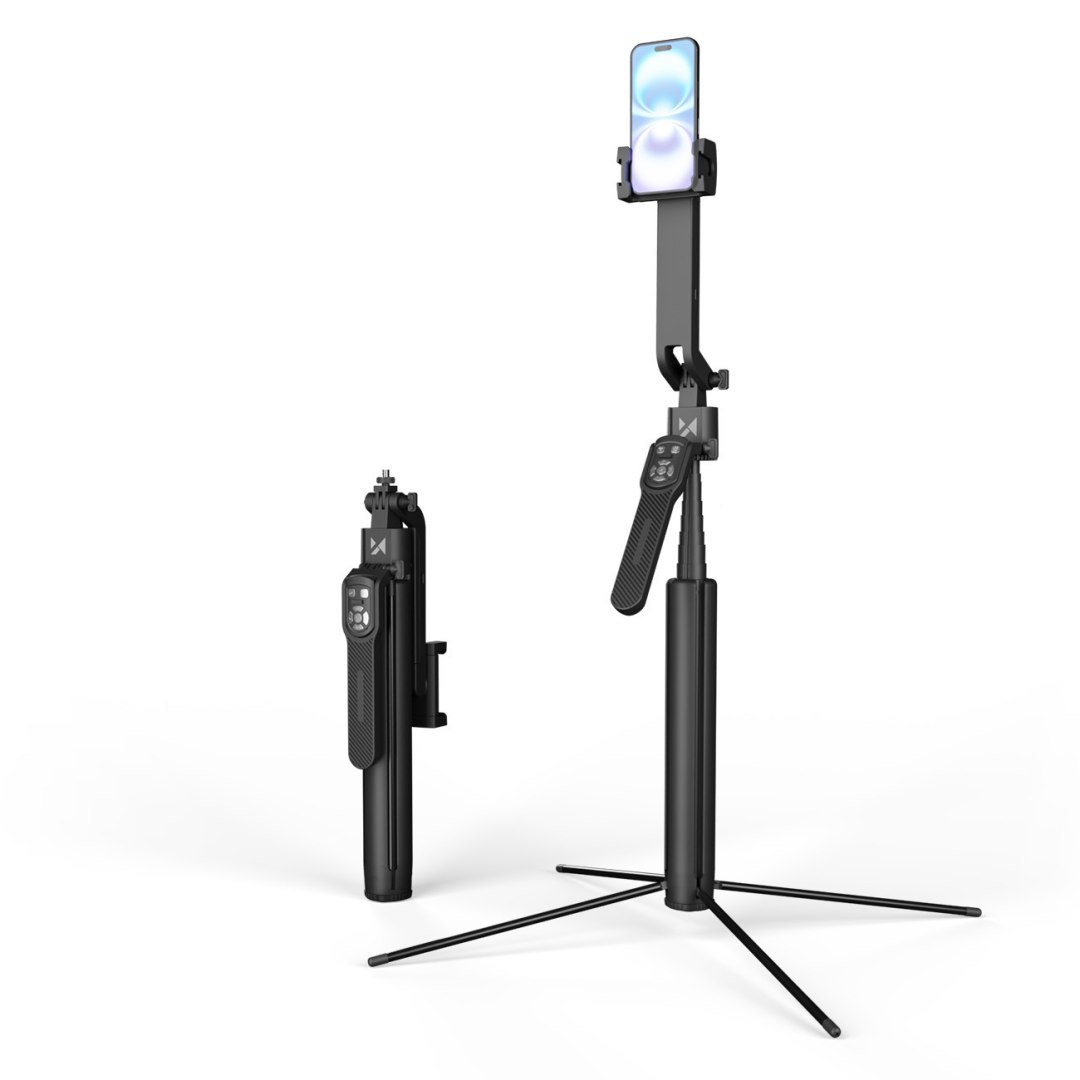 Selfie stick kijek statyw do zdjęć ze śledzeniem twarzy 360 AI sterowaniem gestami – czarny