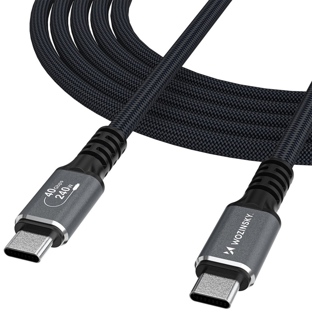 Kabel przewód Thunderbolt 4 USB-C 240W 4K 1m – czarny