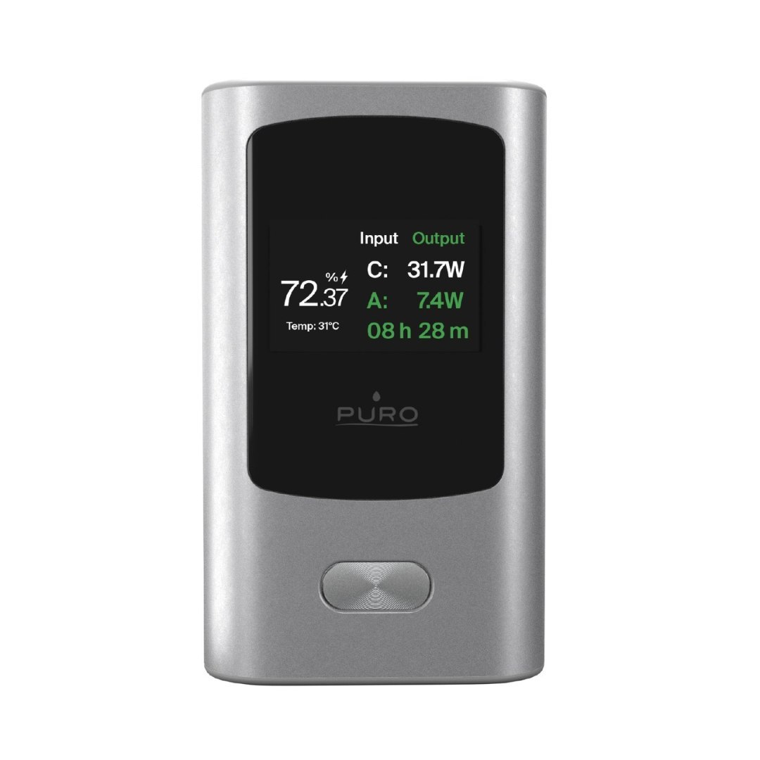 Powerbank 10000mAh z wyświetlaczem USB-A USB-C 45W – szary Powerbank 10000mAh z wyświetlaczem USB-A USB-C 45W – szary