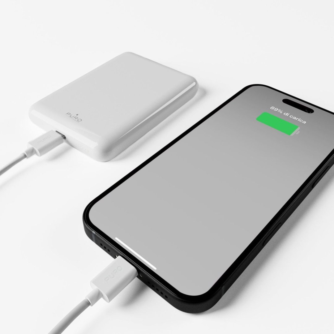 Powerbank magnetyczny 5000mAh MagSafe USB-C PD 20W – biały