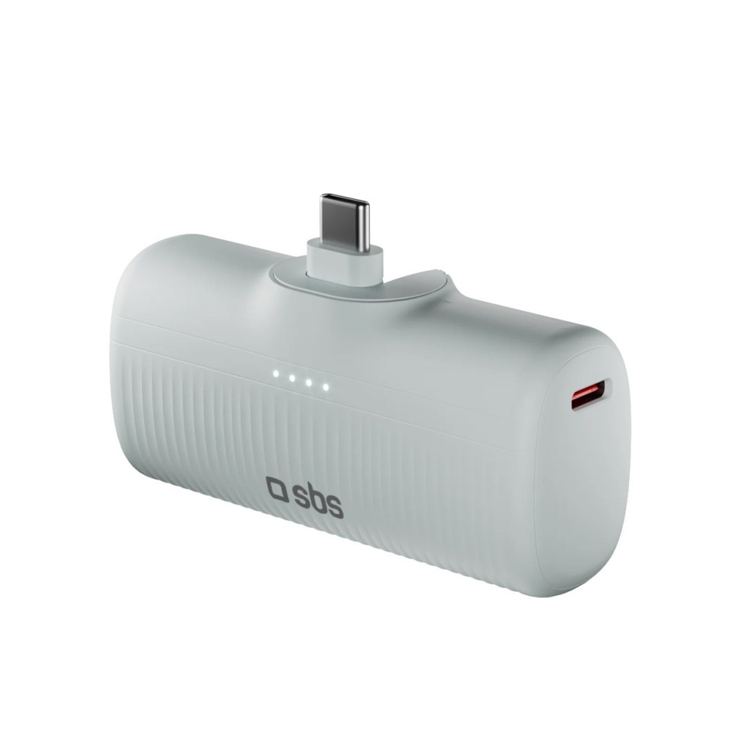 Powerbank EcoPower 5000 mAh 10W z wbudowanym portem USB-C – szary