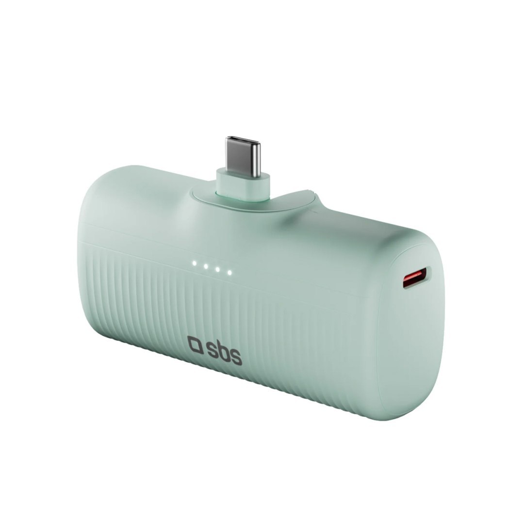 Powerbank EcoPower 5000 mAh 10W z wbudowanym portem USB-C – zielony