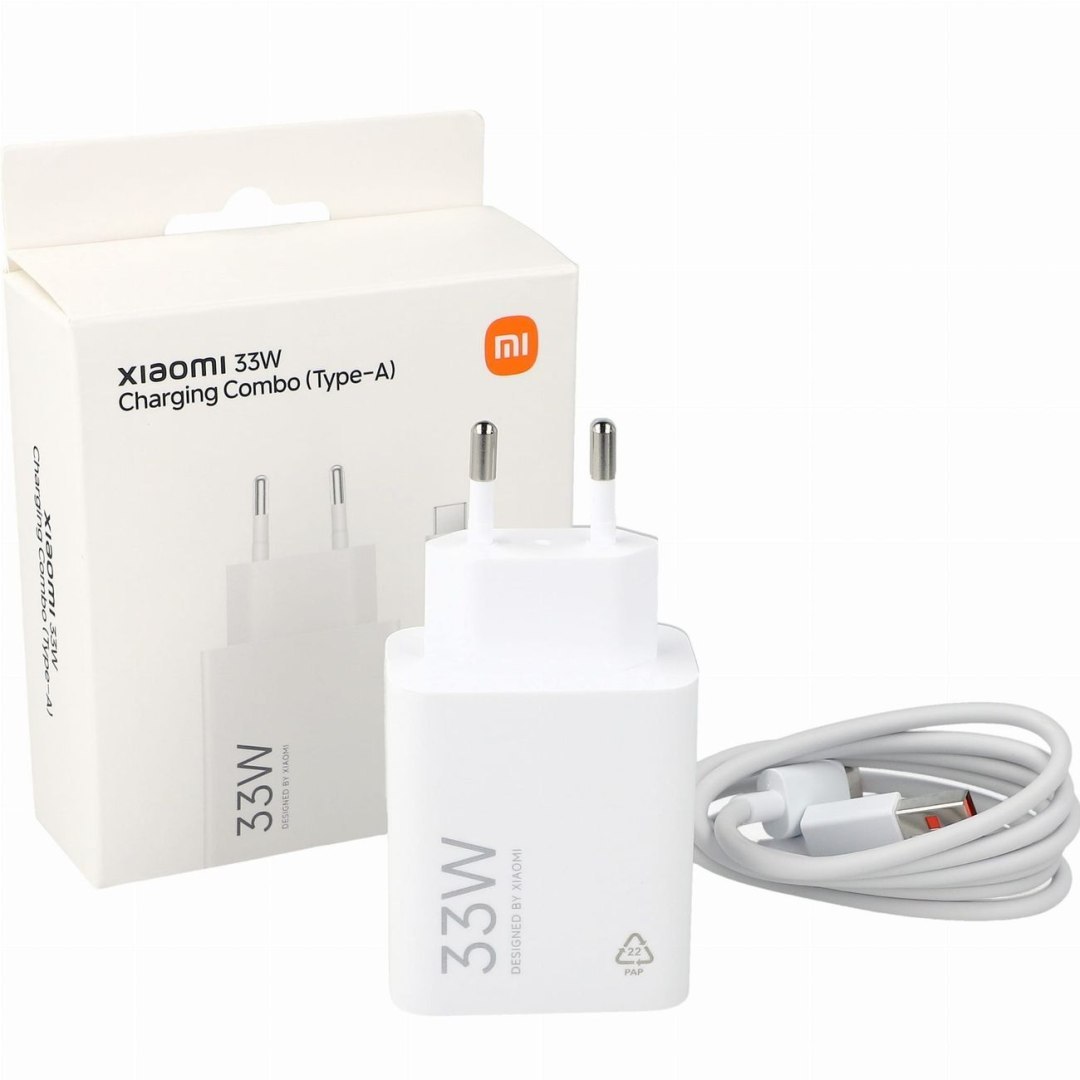 Ładowarka sieciowa USB-A 33W z kablem USB-C – biała Ładowarka sieciowa USB-A 33W z kablem USB-C – biała