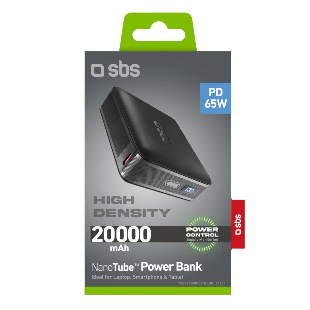 Powerbank z wyświetlaczem LCD 20000mAh USB-C 65W – czarny Powerbank z wyświetlaczem LCD 20000mAh USB-C 65W – czarny