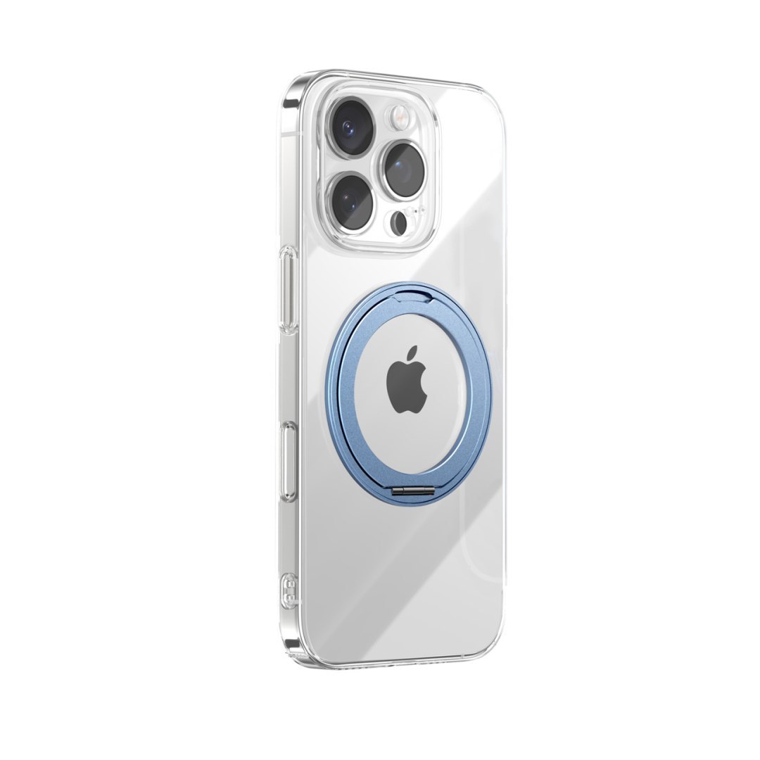 Etui pokrowiec z ringiem-podstawką 360 do iPhone 16 Pro Max MagSafe – niebieskie