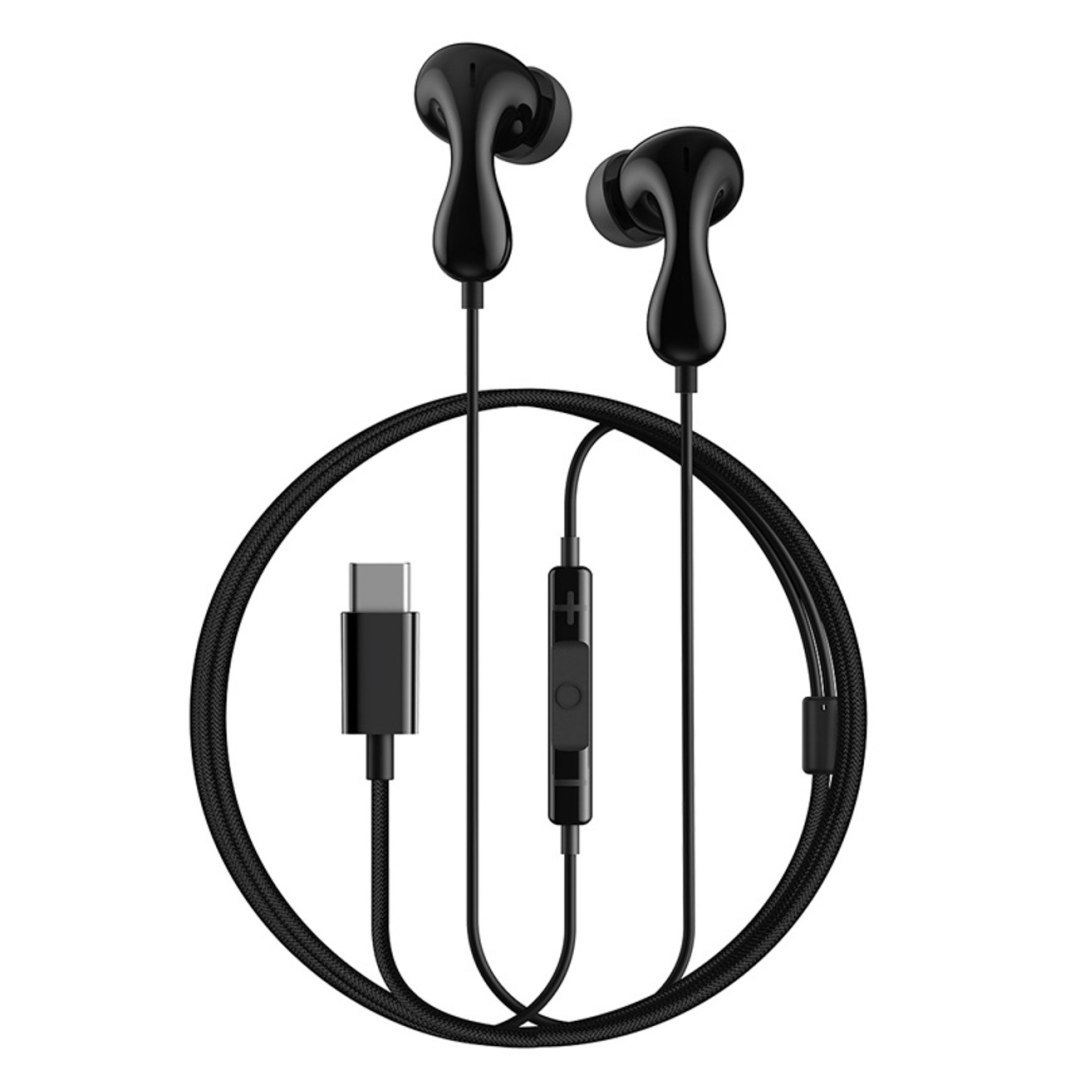 Słuchawki przewodowe douszne Encok CZ20 USB-C – czarne Słuchawki przewodowe douszne Encok CZ20 USB-C – czarne