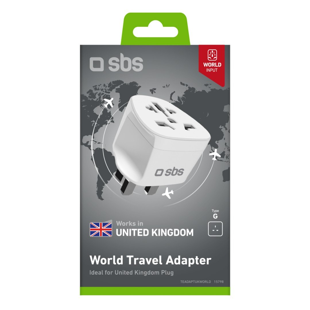 Adapter sieciowy podróżny uniwersalny UK – biały Adapter sieciowy podróżny uniwersalny UK – biały