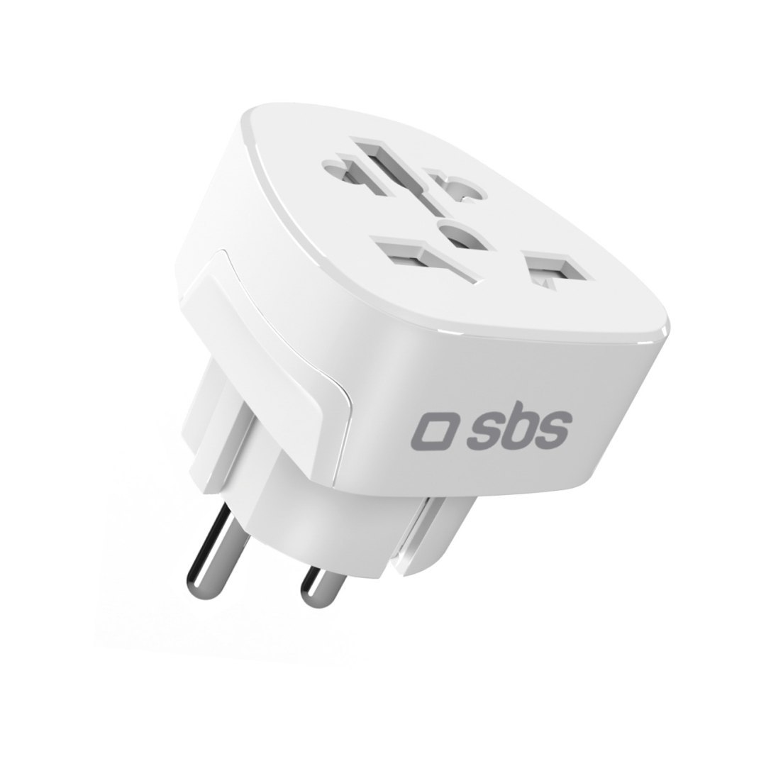Adapter sieciowy podróżny uniwersalny Shucko EU – biały