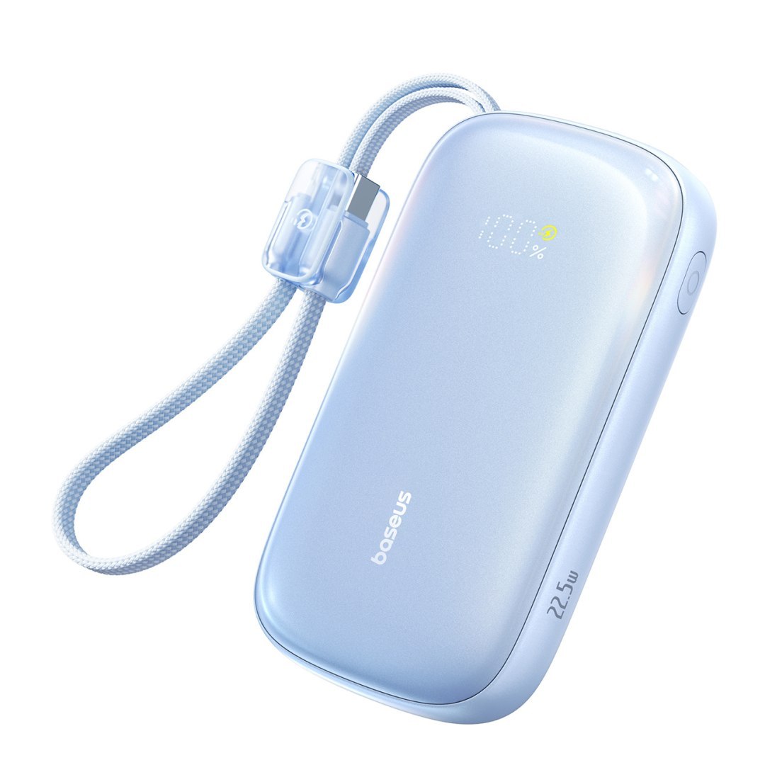 Powerbank 20000mAh 22.5W z wyświetlaczem kablem EnerFill FC21 Qpow 3 Ultra – niebieski Powerbank 20000mAh 22.5W z wyświetlaczem kablem EnerFill FC21 Qpow 3 Ultra – niebieski