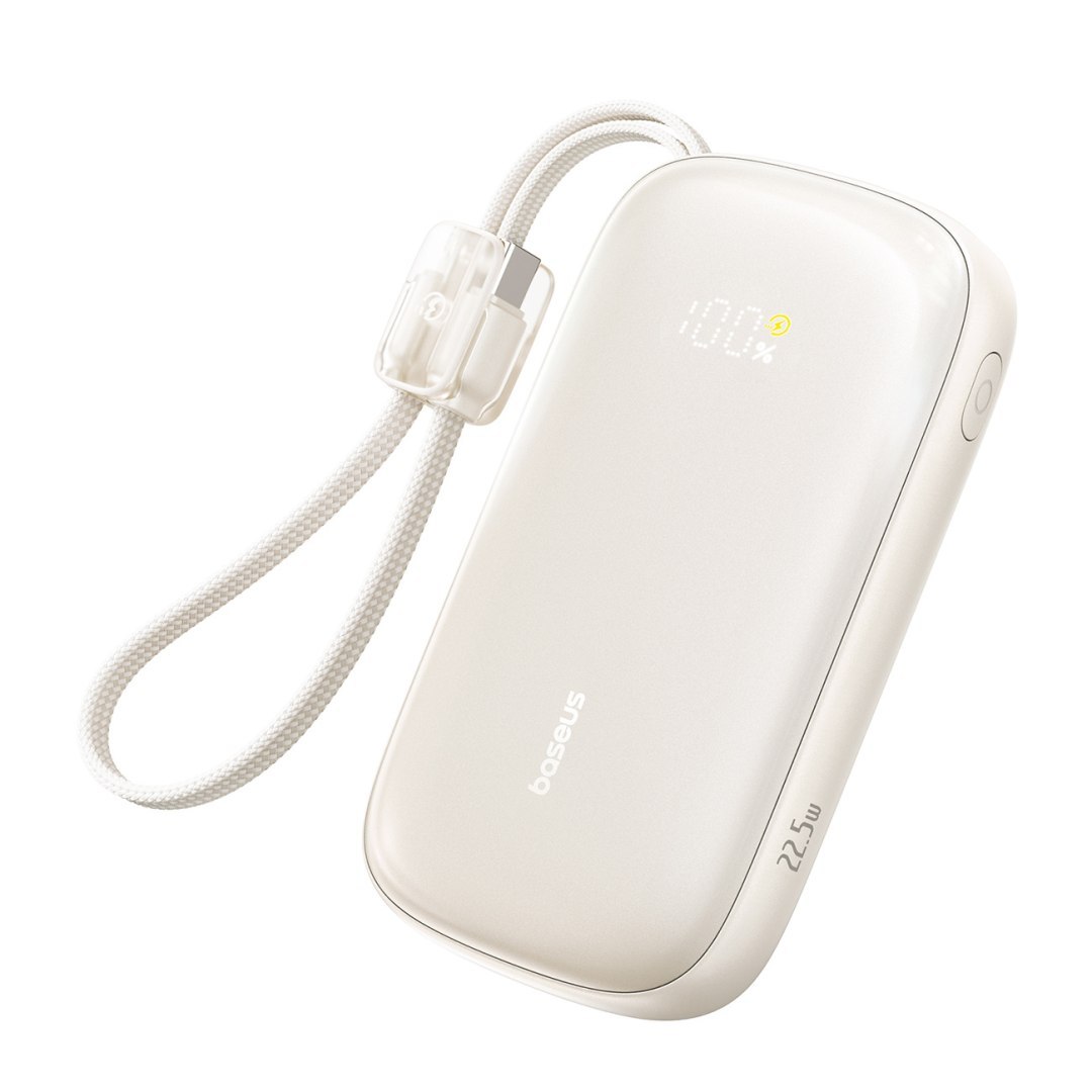Powerbank 20000mAh 22.5W z wyświetlaczem kablem EnerFill FC21 Qpow 3 Ultra – beżowy Powerbank 20000mAh 22.5W z wyświetlaczem kablem EnerFill FC21 Qpow 3 Ultra – beżowy