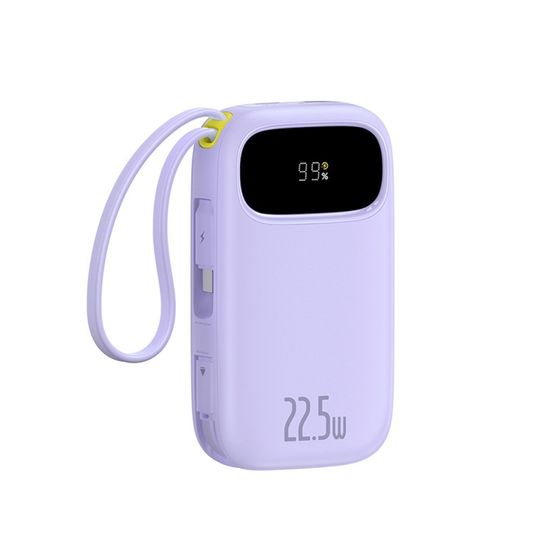 Powerbank 20000mAh 22.5W z wyświetlaczem kablem EnerFill FC21 Qpow 3 Ultra – fioletowy