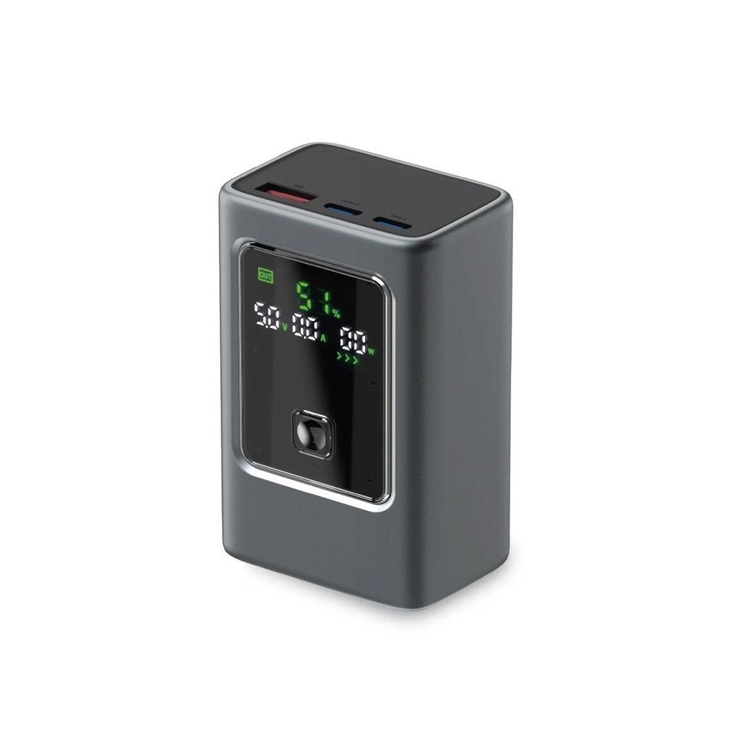 Powerbank z wyświetlaczem 10000mAh PD 35W LCD – szary Powerbank z wyświetlaczem 10000mAh PD 35W LCD – szary