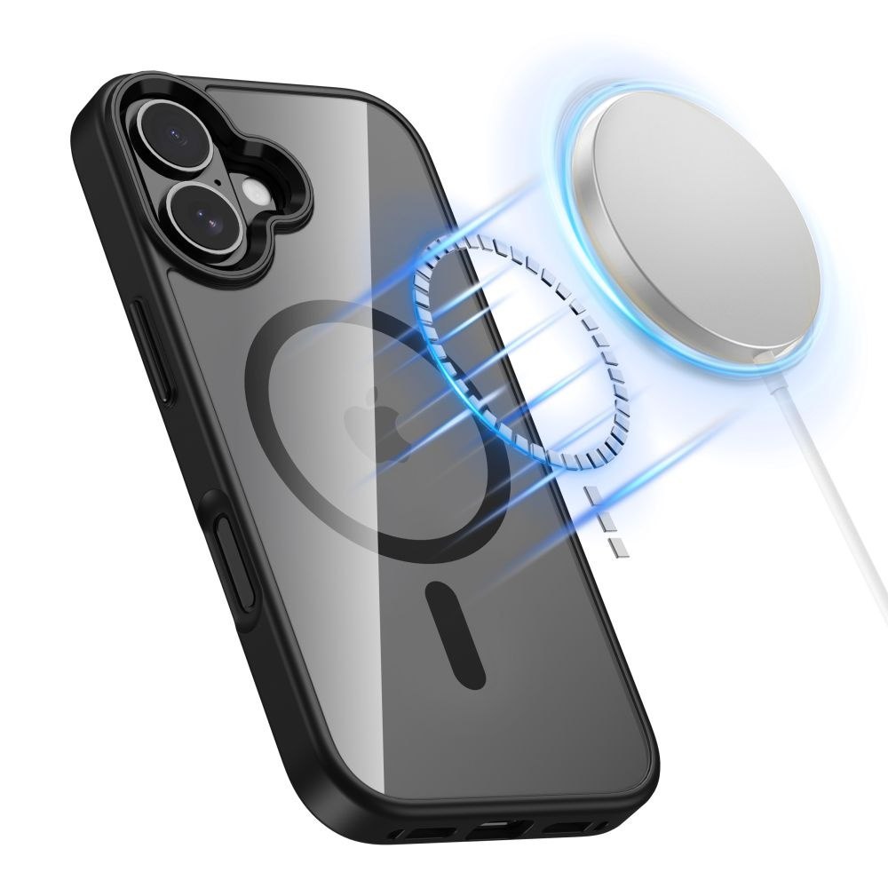 Etui pokrowiec case na iPhone 17 MagSafe MagMat – przezroczysto-czarne Etui pokrowiec case na iPhone 17 MagSafe MagMat – przezroczysto-czarne