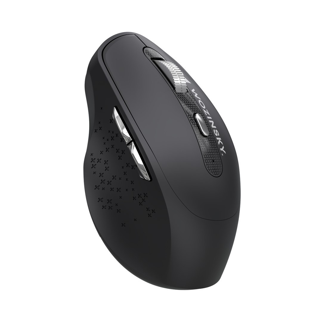 Myszka bezprzewodowa ergonomiczna 6 przycisków Bluetooth 1600 DPI – czarna