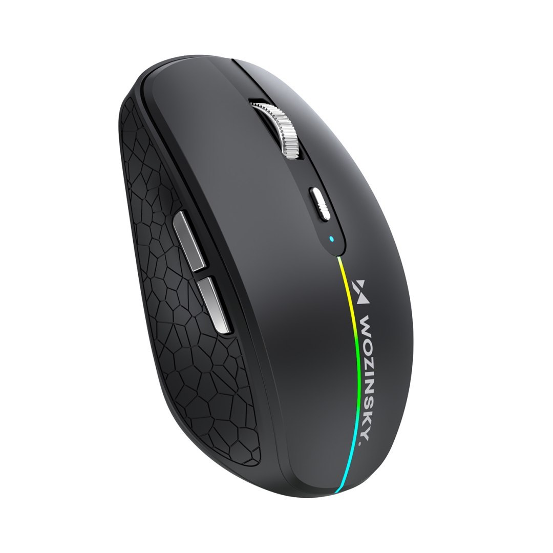 Myszka bezprzewodowa podświetlana 6 przycisków Bluetooth 1600 DPI RGB – czarna Myszka bezprzewodowa podświetlana 6 przycisków Bluetooth 1600 DPI RGB – czarna