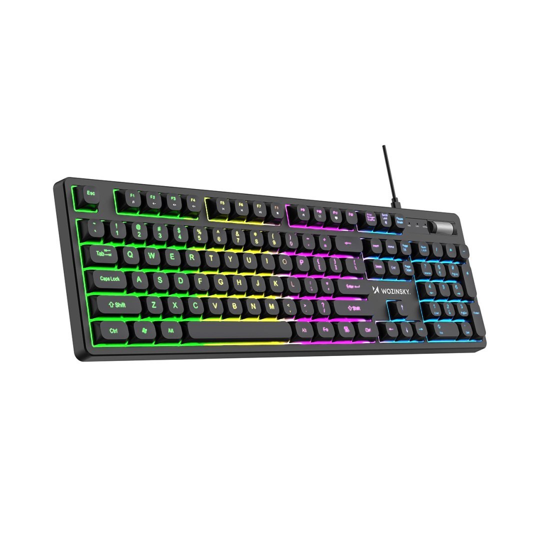 Klawiatura membranowa podświetlana z rolką gamingową RGB – czarna Klawiatura membranowa podświetlana z rolką gamingową RGB – czarna