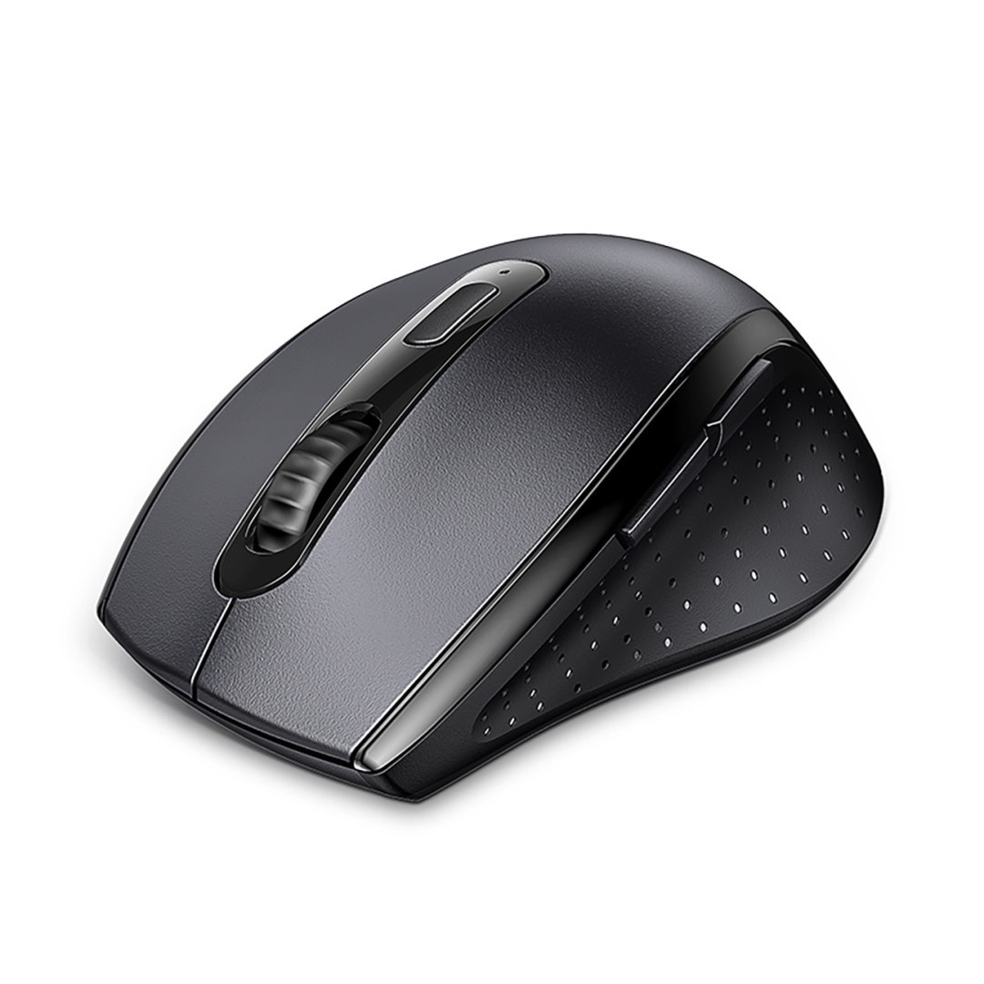 Myszka bezprzewodowa ergonomiczna optyczna 5 przycisków 1600 DPI – czarna