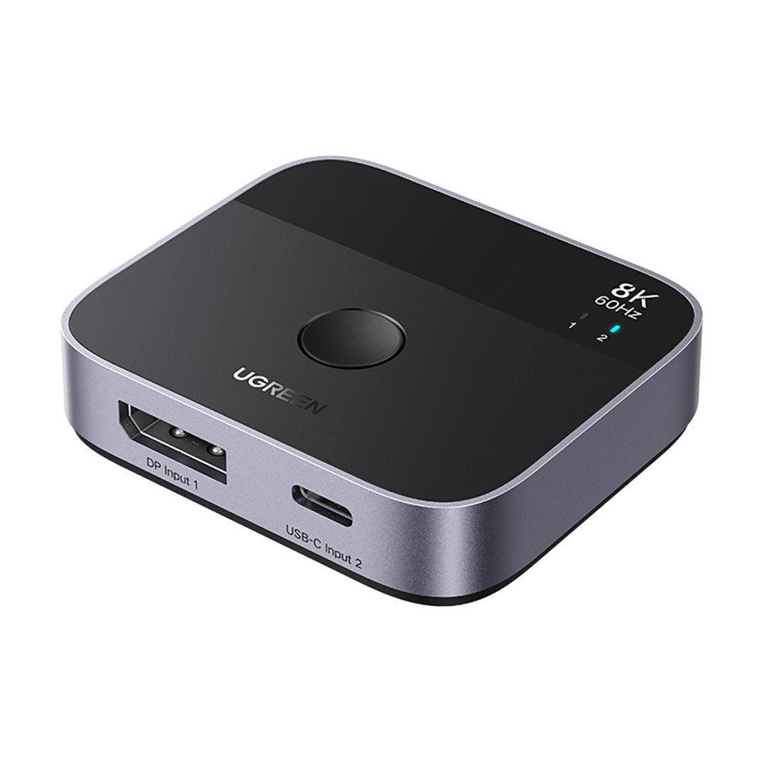 Switch przełącznik DisplayPort USB-C do USB-C – szary