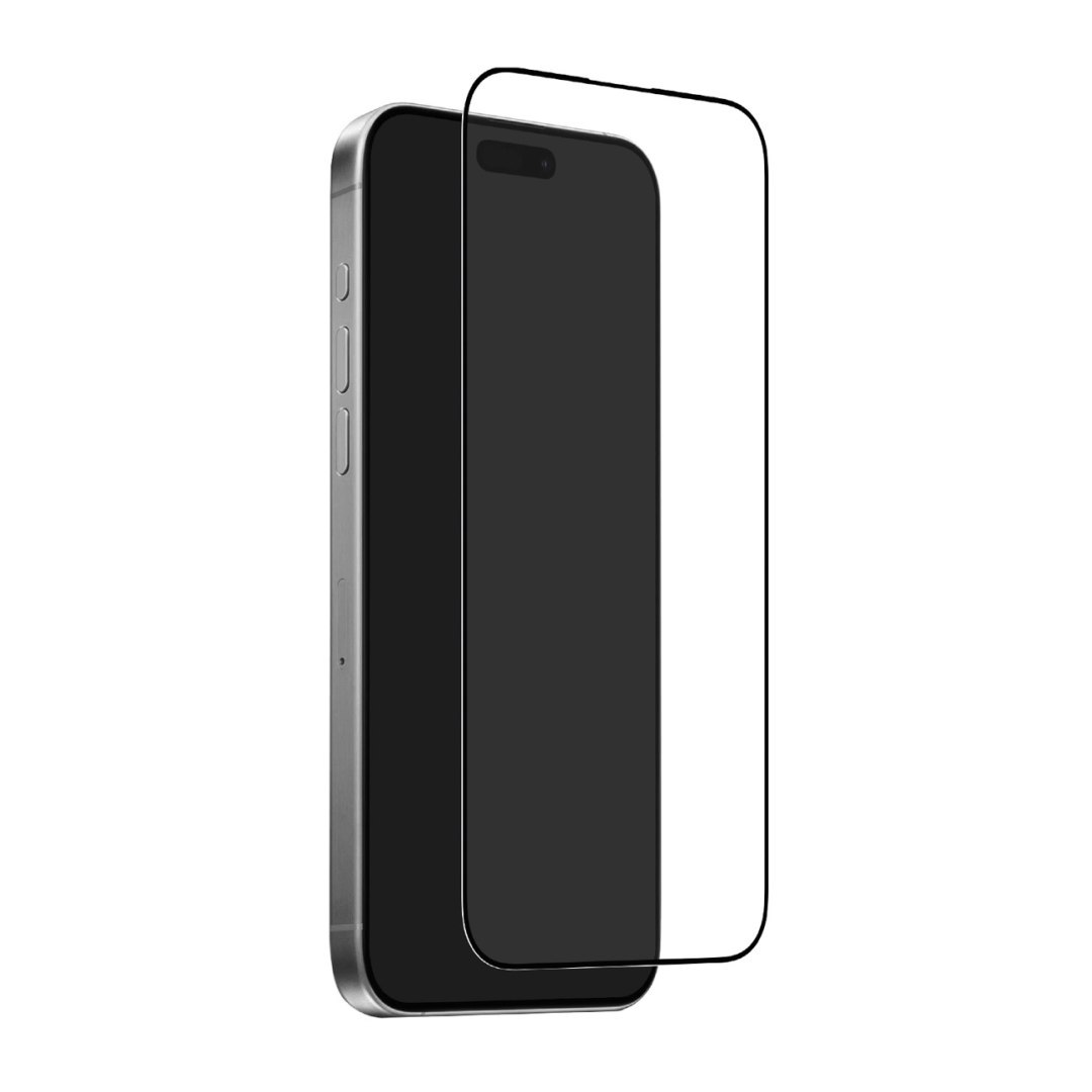 Szkło hartowane na iPhone 17 z aplikatorem i czarną ramką Puro Frame