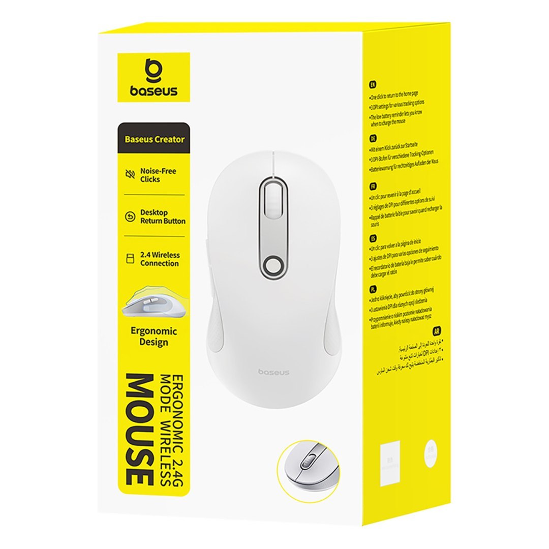 Mysz bezprzewodowa ergonomiczna USB 2.4GHz F02 – biała Mysz bezprzewodowa ergonomiczna USB 2.4GHz F02 – biała