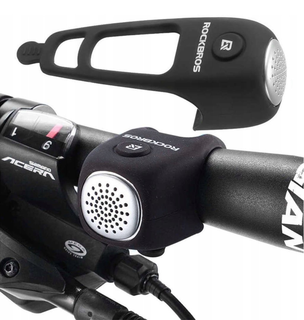 Dzwonek rowerowy elektroniczny w obudowie silikonowej – czarny