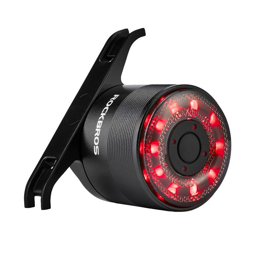 Lampka rowerowa tylna Q1 7 kolorów LED Strobe + kabel USB-C – USB-A – czarna