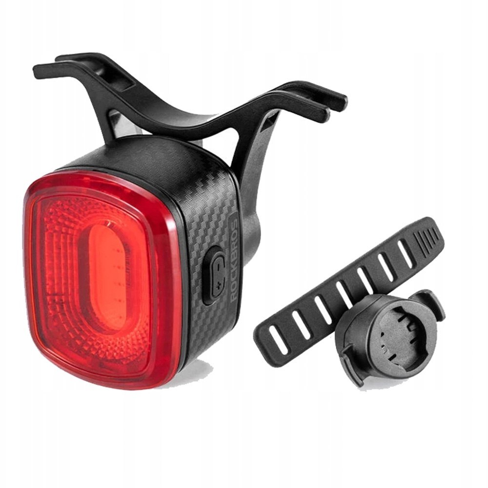 Lampka rowerowa LED czerwona tylna system hamowania STOP USB-C – czarna