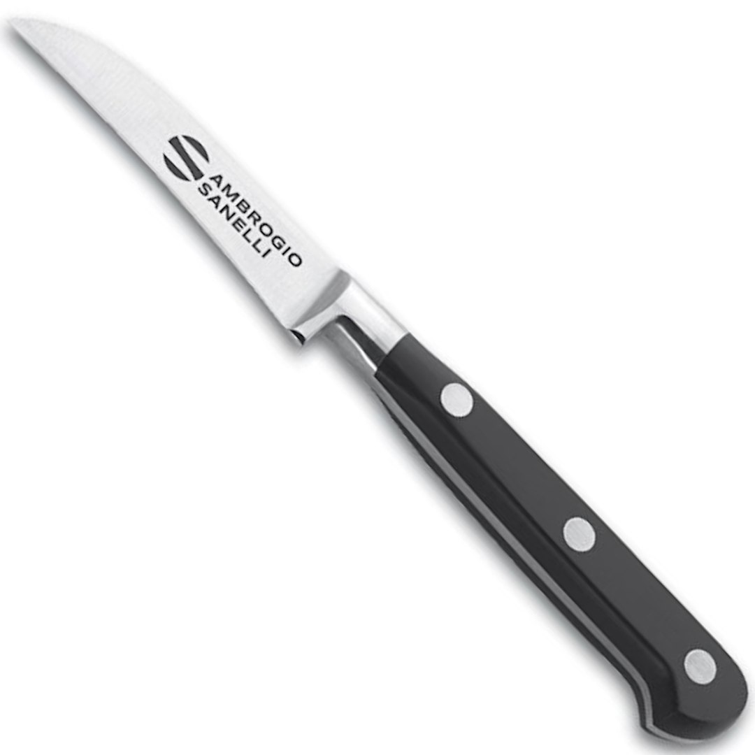 Nóż do obierania z zakrzywionym ostrzem kuty CHEF dł. 180 mm