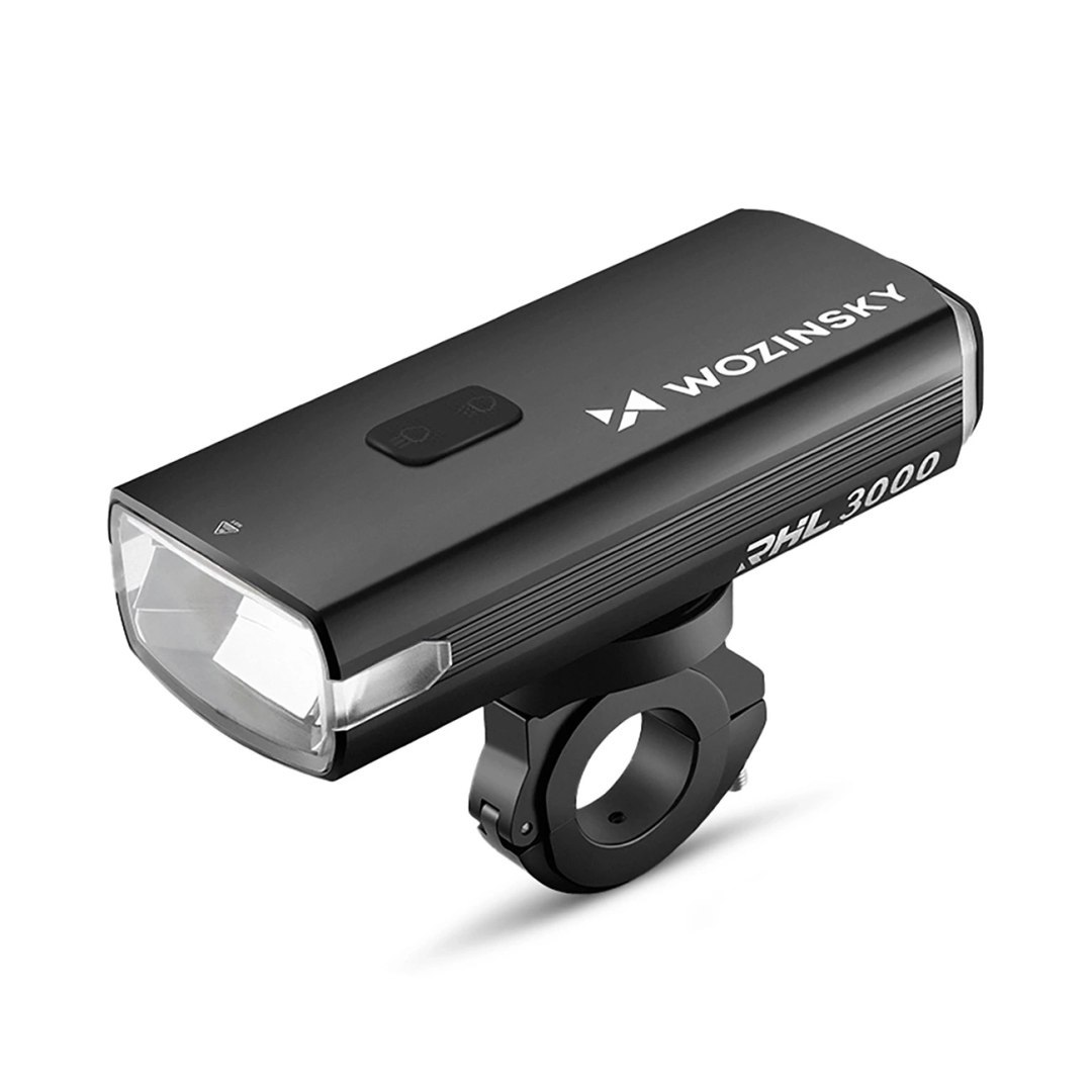 Lampka rowerowa przednia z kablem USB-C 3000 lm – czarna
