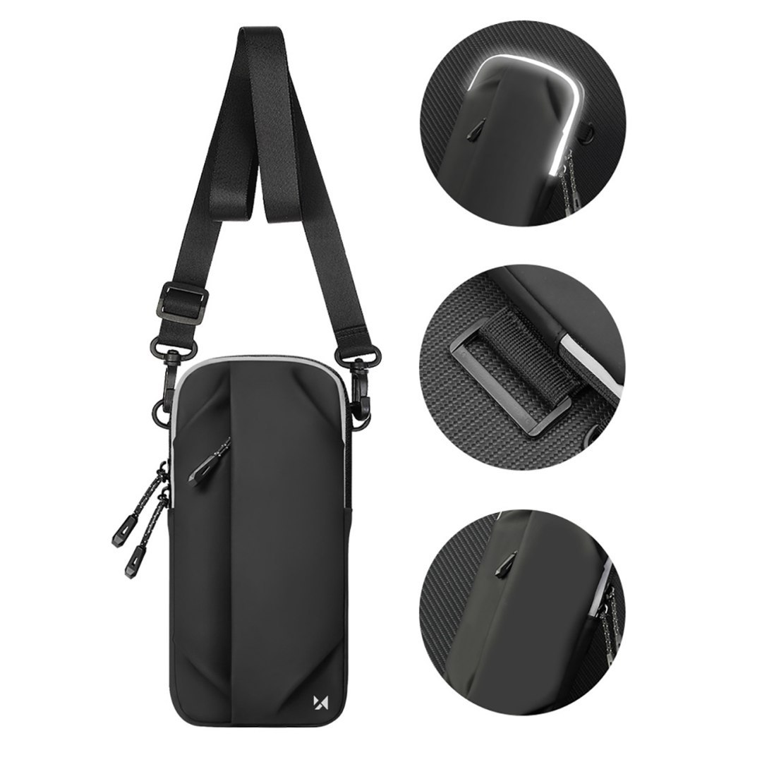 Saszetka armband opaska na ramię na telefon do biegania – czarna