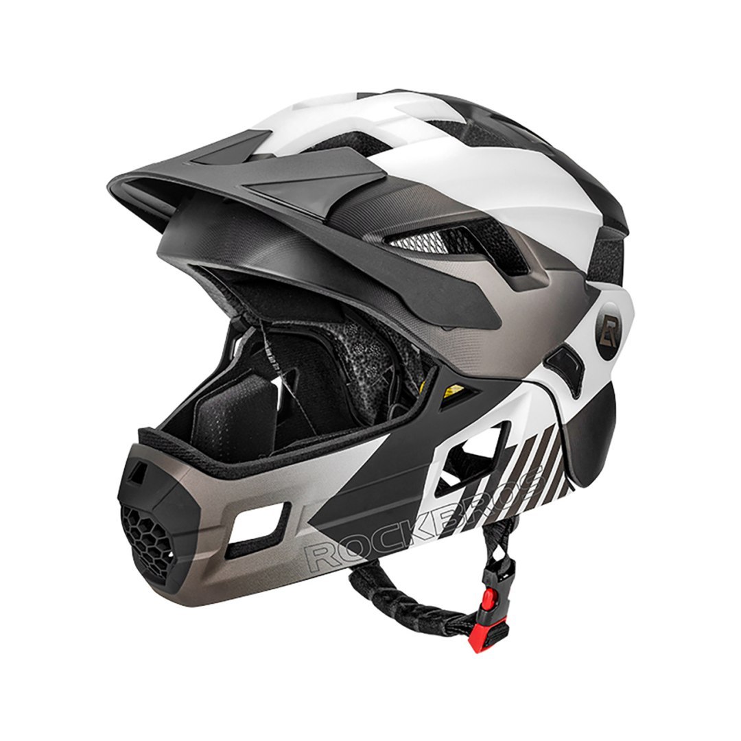 Kask rowerowy dziecięcy z odpinaną szczęką rozmiar M 54-57cm – szary Kask rowerowy dziecięcy z odpinaną szczęką rozmiar M 54-57cm – szary