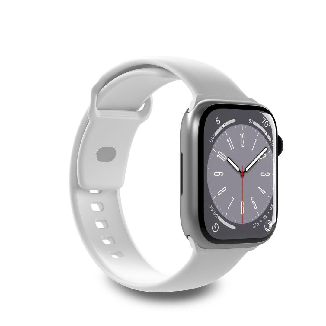 Pasek silikonowy do zegarka Apple Watch 42 44 45 49 mm Icon biały – 2 szt.