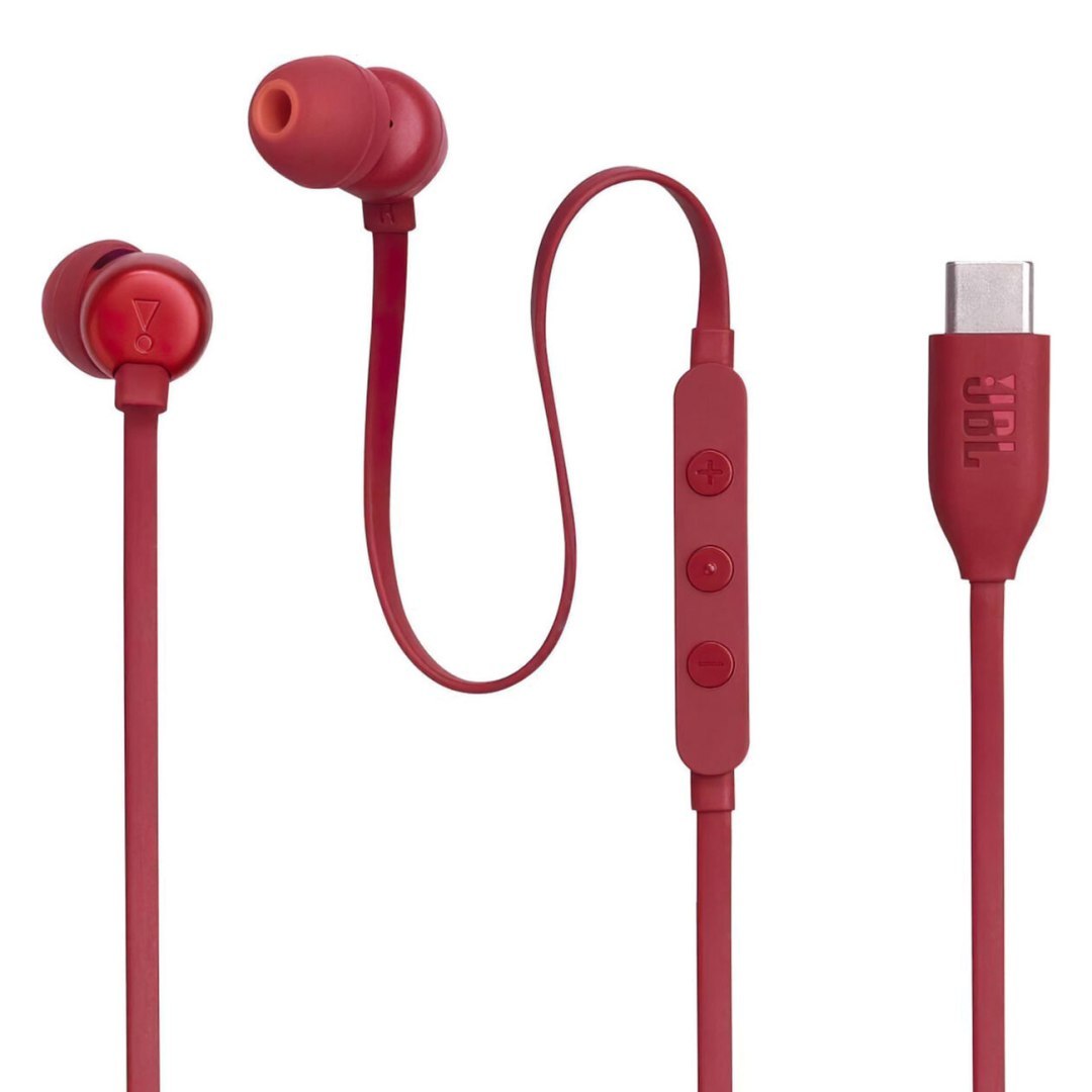 Słuchawki dokanałowe przewodowe USB-C JBL Tune 310C – czerwone