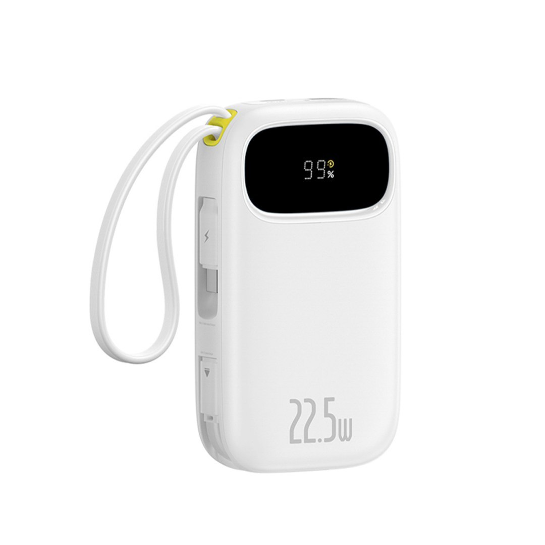 Powerbank 20000mAh z wyświetlaczem wbudowanymi kablami EnerFill FC31 22.5W – biały Powerbank 20000mAh z wyświetlaczem wbudowanymi kablami EnerFill FC31 22.5W – biały